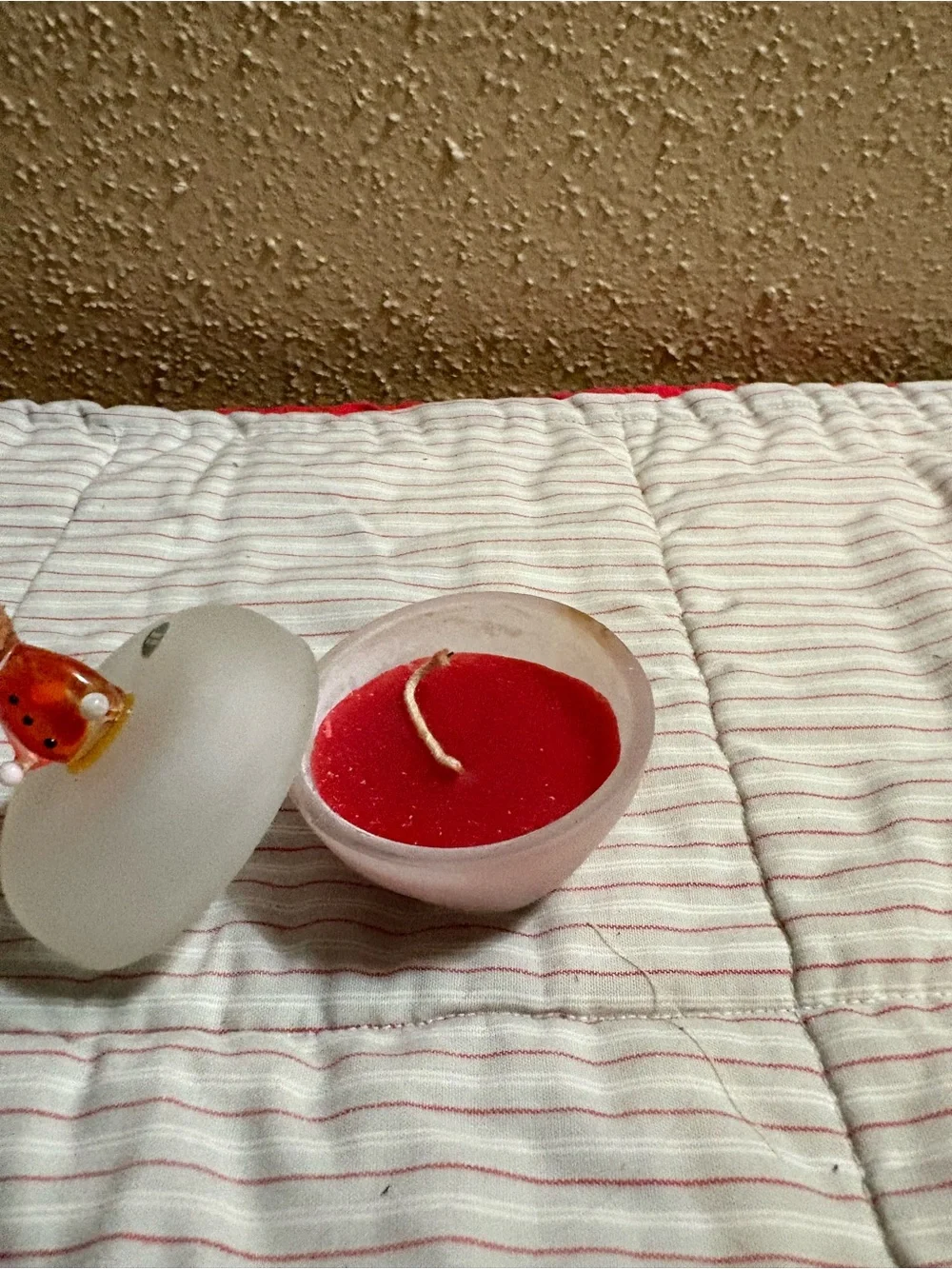 Vintage Miniature Blown Glass Santa Candle